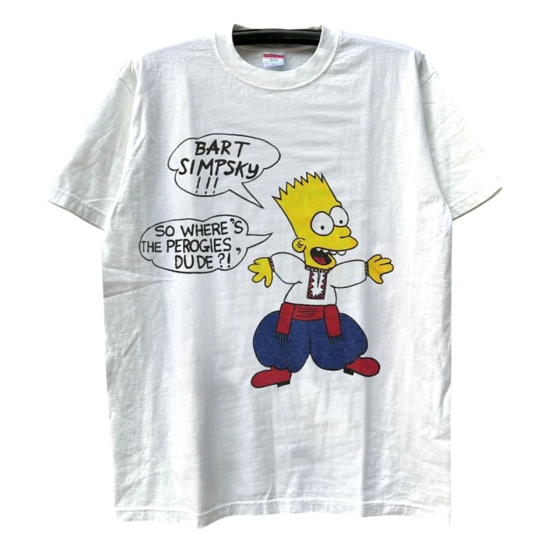 画像1:  Unisex Bart Simpson Vintage style Print Crew Neck Tshirts 男女兼用 バートシンプソンヴィンテージ風 古着風 ラウンドネック  プリント Tシャツ  (1)