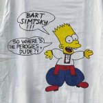画像2:  Unisex Bart Simpson Vintage style Print Crew Neck Tshirts 男女兼用 バートシンプソンヴィンテージ風 古着風 ラウンドネック  プリント Tシャツ  (2)