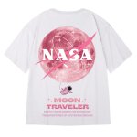 画像1: Unisex NASA x Earth x Astronaut Print Tshirts ユニセックス男女兼用NASAナサ×アース×宇宙飛行士半袖 Tシャツ 大きなサイズ フォーエルサイズ以上あり (1)