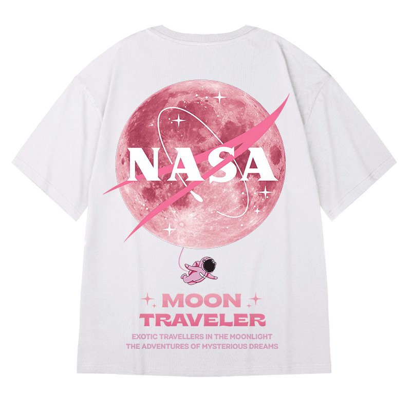 画像1: Unisex NASA x Earth x Astronaut Print Tshirts ユニセックス男女兼用NASAナサ×アース×宇宙飛行士半袖 Tシャツ 大きなサイズ フォーエルサイズ以上あり (1)