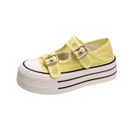 画像3: Ｗomen's Canvas platform double-strap sneakers キャンバス厚底プラットフォームダブルベルトストラップスニーカー (3)