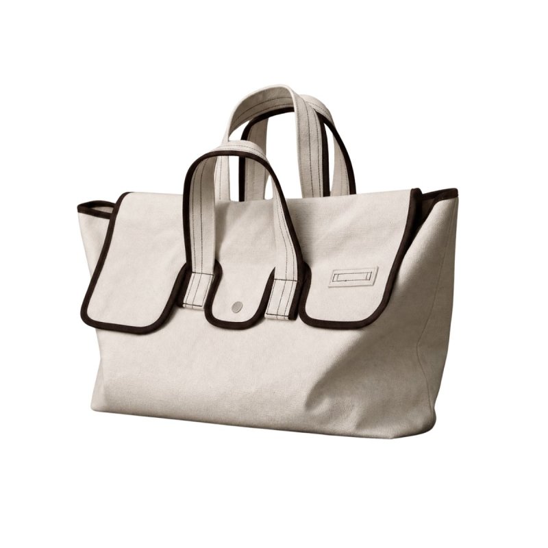 画像1: Canvas BK Piping Tote Bag  キャンバス パイピング トート バッグ (1)