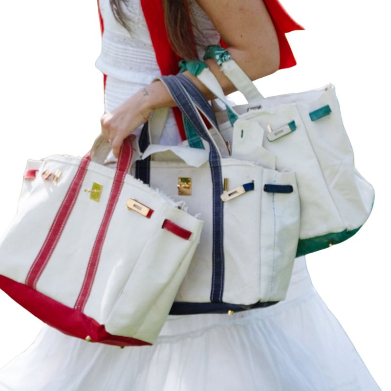 画像2: Canvas Boat Canvas Tote Bag BOATKIN BAG BK Piping Tote Bag  キャンバス パイピング ボートキン トート バッグ (2)