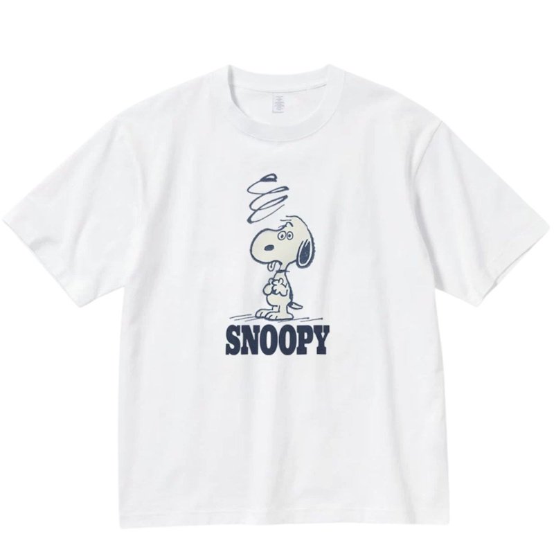 画像1:  Snoopy Daisy Short Sleeve T-Shirt  　ユニセックス 男女兼用スヌーピーデイズィプリント 半袖 Tシャツ (1)
