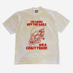 画像2: Snoopy & Crazy Train Short Sleeve T-Shirt  　ユニセックス 男女兼用スヌーピー＆クレイジートレインヴィンテージスタイルプリント 半袖 Tシャツ (2)
