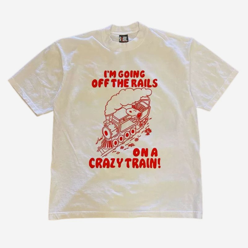 画像2: Snoopy & Crazy Train Short Sleeve T-Shirt  　ユニセックス 男女兼用スヌーピー＆クレイジートレインヴィンテージスタイルプリント 半袖 Tシャツ (2)