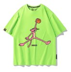 画像7: basketball dunk Short-Sleeve T-Shirt　ユニセックス 男女兼用 ピンクパンサーバスケットボールダンクプリント半袖Tシャツプリント  (7)