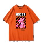 画像6: White Pink Panther Print Short-Sleeve T-Shirt　ユニセックス 男女兼用white ピンクパンサープリント半袖Tシャツプリント  (6)