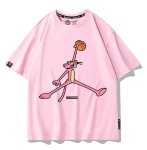 画像8: basketball dunk Short-Sleeve T-Shirt　ユニセックス 男女兼用 ピンクパンサーバスケットボールダンクプリント半袖Tシャツプリント  (8)