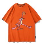 画像6: basketball dunk Short-Sleeve T-Shirt　ユニセックス 男女兼用 ピンクパンサーバスケットボールダンクプリント半袖Tシャツプリント  (6)
