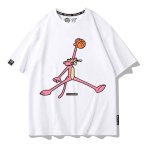 画像2: basketball dunk Short-Sleeve T-Shirt　ユニセックス 男女兼用 ピンクパンサーバスケットボールダンクプリント半袖Tシャツプリント  (2)