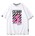 画像2: White Pink Panther Print Short-Sleeve T-Shirt　ユニセックス 男女兼用white ピンクパンサープリント半袖Tシャツプリント  (2)