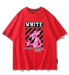 画像4: White Pink Panther Print Short-Sleeve T-Shirt　ユニセックス 男女兼用white ピンクパンサープリント半袖Tシャツプリント  (4)