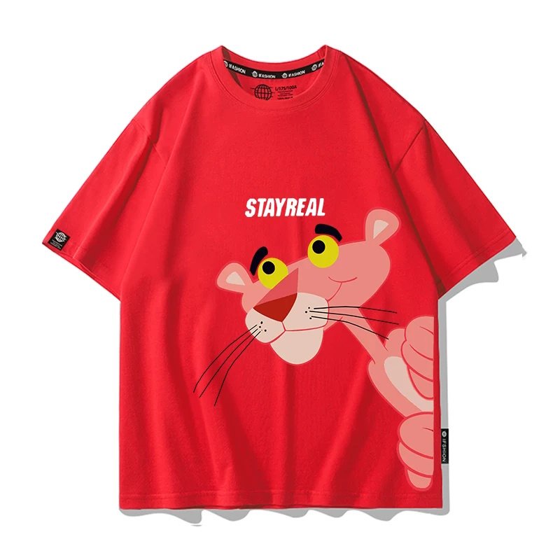 画像5: STAYREAL Pink Panther Print Short-Sleeve T-Shirt　ユニセックス 男女兼用STAYREAL ピンクパンサープリント半袖Tシャツプリント  (5)