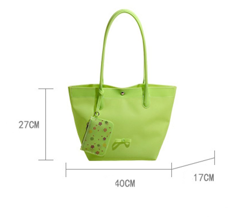 画像7: PVC Jerry  Large Capacity Tote Shoulder Bag with a pouch ジェリートートショルダー フレンチバッグ ポーチ付き (7)
