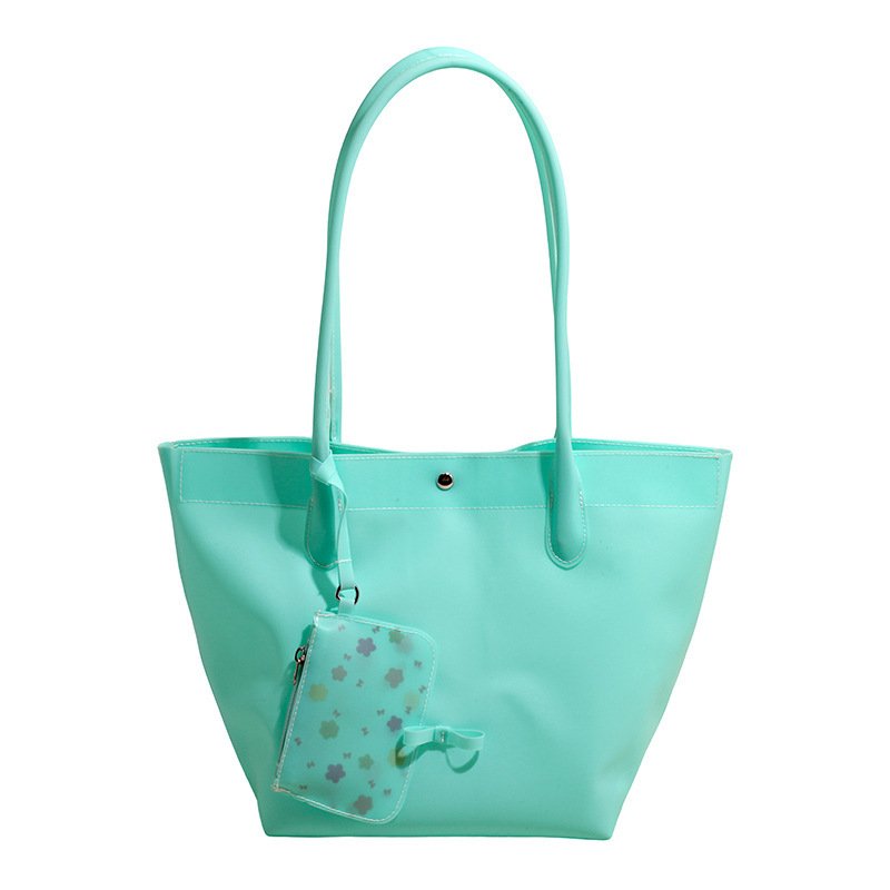 画像4: PVC Jerry  Large Capacity Tote Shoulder Bag with a pouch ジェリートートショルダー フレンチバッグ ポーチ付き (4)