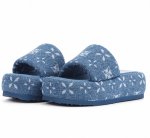 画像7: Platform Star Cross Flower Denim Slip-on Sandals　プラットフォーム スタークロスフラワーデニム スリッポンサンダル (7)