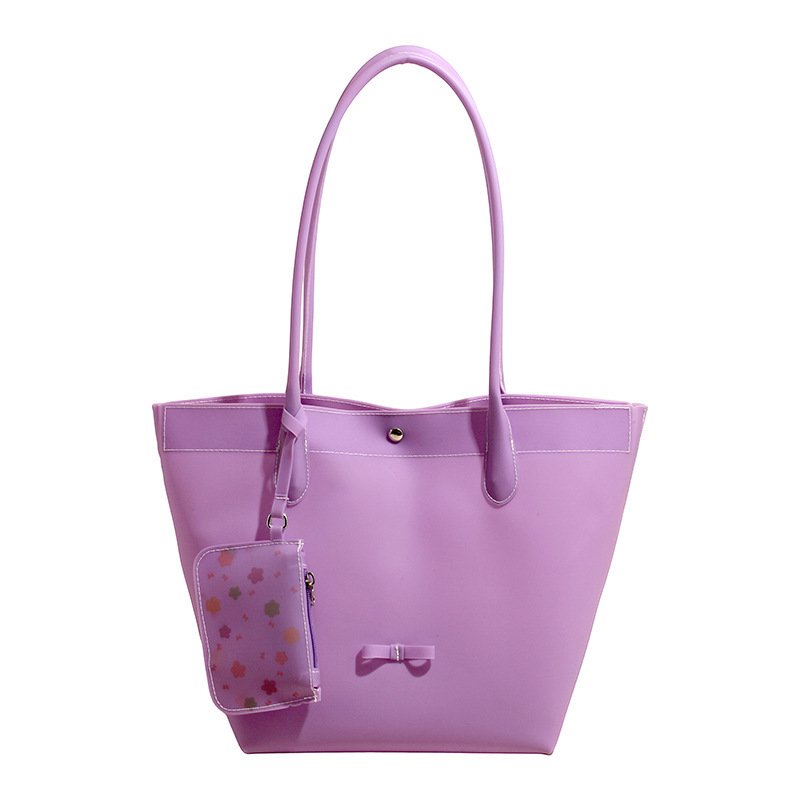 画像5: PVC Jerry  Large Capacity Tote Shoulder Bag with a pouch ジェリートートショルダー フレンチバッグ ポーチ付き (5)