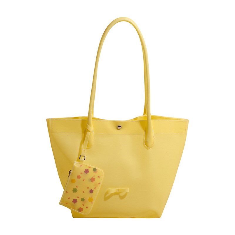 画像3: PVC Jerry  Large Capacity Tote Shoulder Bag with a pouch ジェリートートショルダー フレンチバッグ ポーチ付き (3)