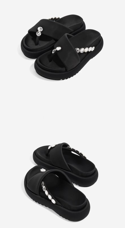 画像4: Crystal platform thong sandals　 クリスタルトング厚底プラットフォームトングサンダル (4)