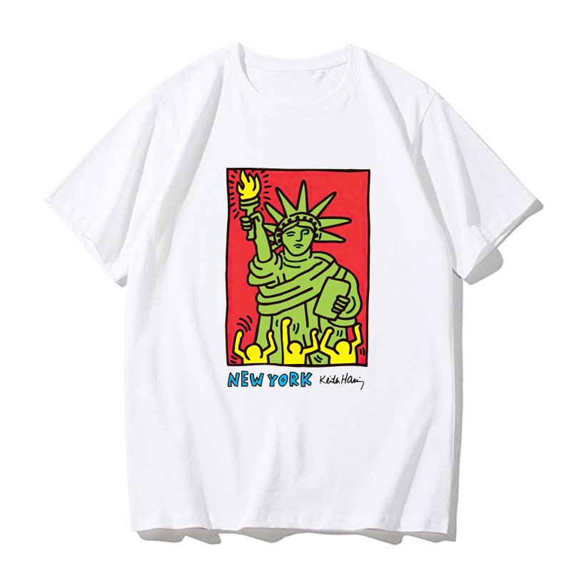 画像8: Unisex Casual Cotton Keith Haring Logo Tshirts Heart carry キースヘリング ロゴ Tシャツ ユニセックス 男女兼用 (8)