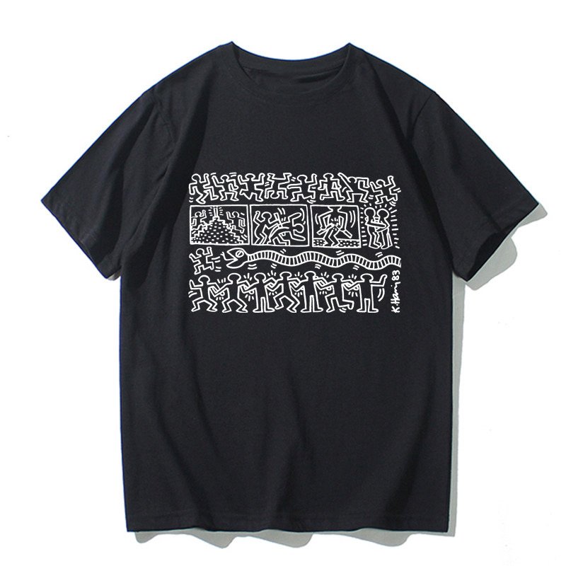 画像16: Unisex Casual Cotton Keith Haring Logo Tshirts Heart carry キースヘリング ロゴ Tシャツ ユニセックス 男女兼用 (16)