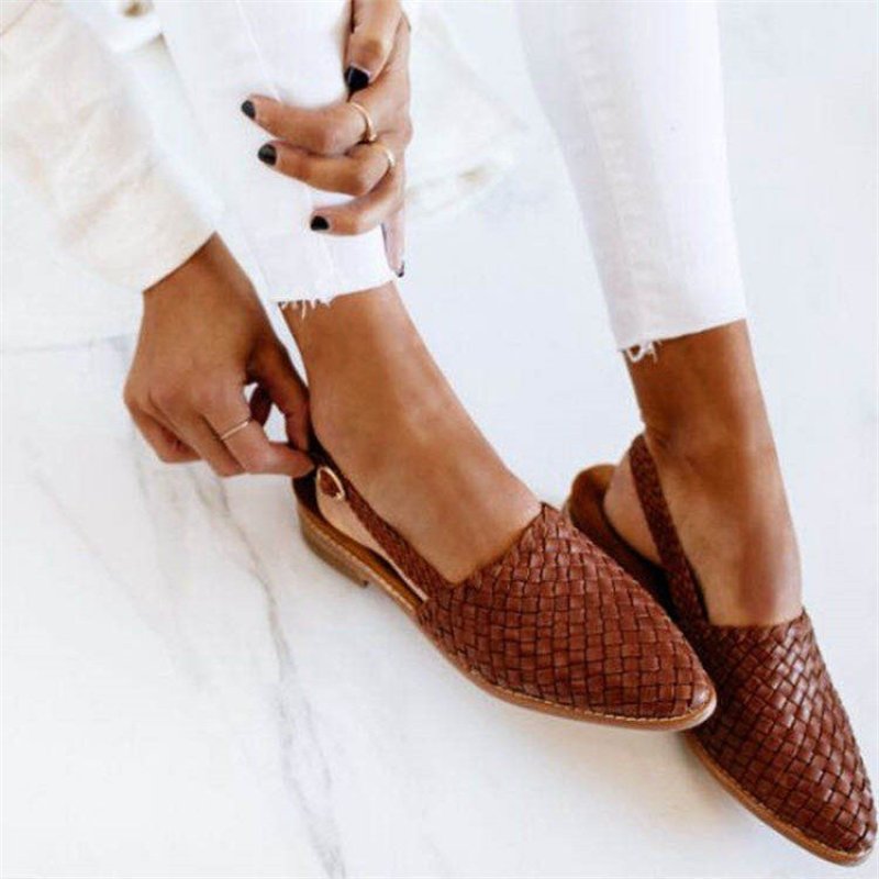 画像4: Mesh leather flat back belt sandals mules pumps　メッシュリレザーフラットバックベルトサンダルパンプスミュール (4)
