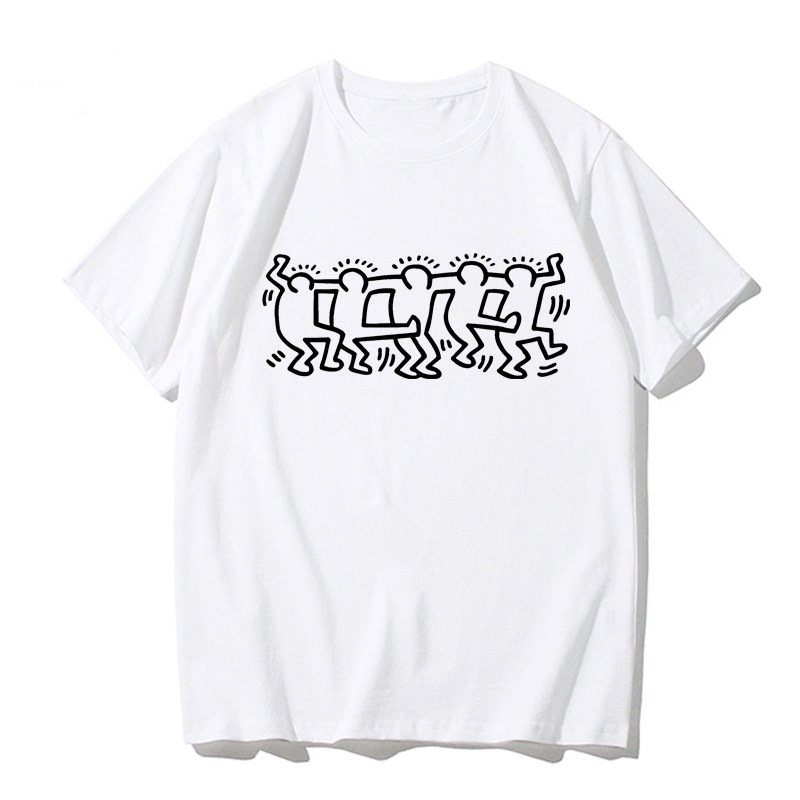 画像2: Unisex Casual Cotton Keith Haring Logo Tshirts Heart carry キースヘリング ロゴ Tシャツ ユニセックス 男女兼用 (2)