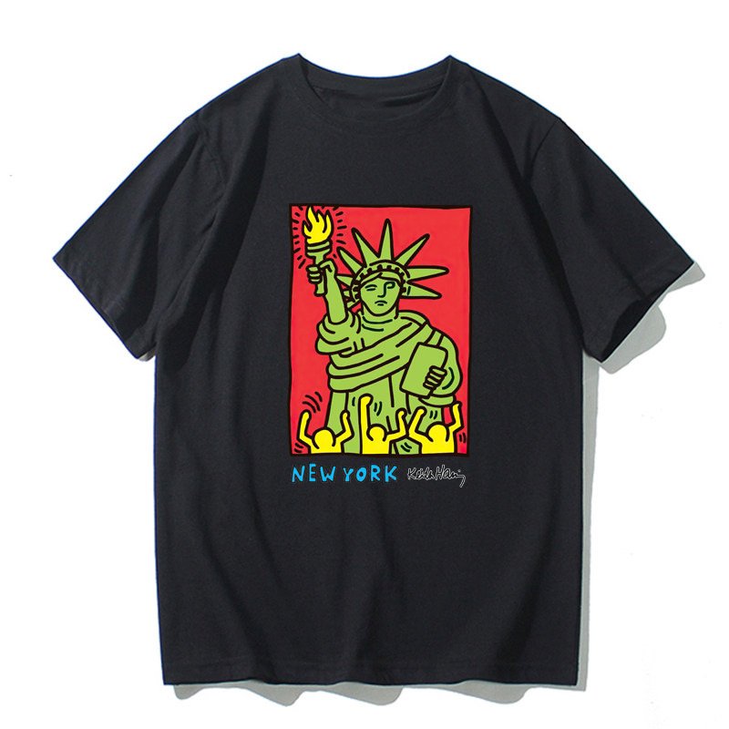 画像9: Unisex Casual Cotton Keith Haring Logo Tshirts Heart carry キースヘリング ロゴ Tシャツ ユニセックス 男女兼用 (9)