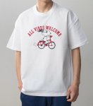 画像2: Cycling Snoopy Print Short-sleeved T-shirt ユニセックス男女兼用 サイクリングヌーピー プリント 半袖Tシャツ (2)