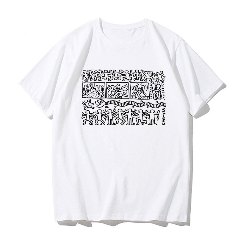 画像15: Unisex Casual Cotton Keith Haring Logo Tshirts Heart carry キースヘリング ロゴ Tシャツ ユニセックス 男女兼用 (15)