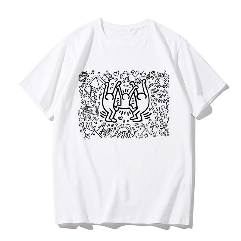画像17: Unisex Casual Cotton Keith Haring Logo Tshirts Heart carry キースヘリング ロゴ Tシャツ ユニセックス 男女兼用 (17)