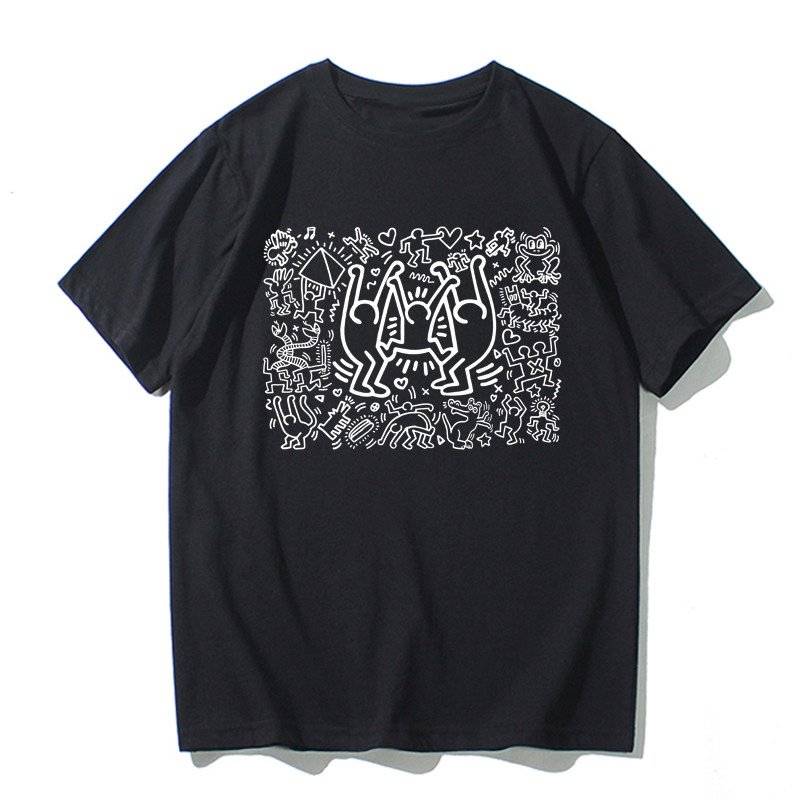画像18: Unisex Casual Cotton Keith Haring Logo Tshirts Heart carry キースヘリング ロゴ Tシャツ ユニセックス 男女兼用 (18)