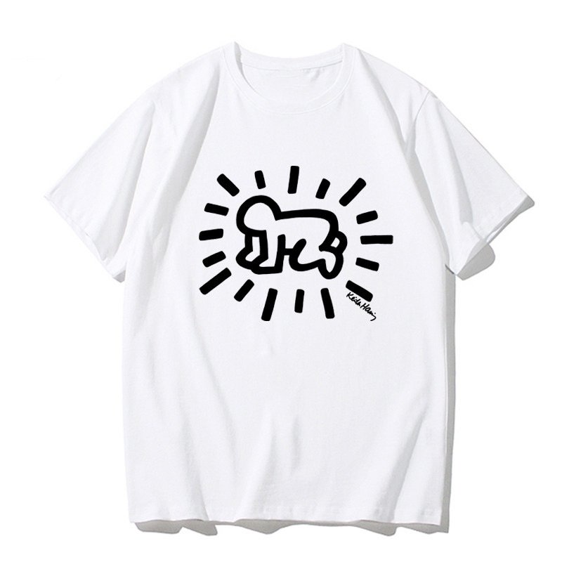 画像4: Unisex Casual Cotton Keith Haring Logo Tshirts Heart carry キースヘリング ロゴ Tシャツ ユニセックス 男女兼用 (4)