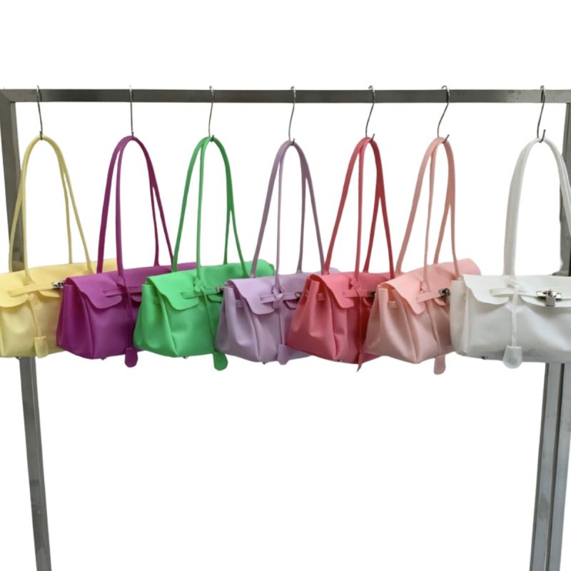 画像4: PVC Jerry Firkin Tote Bag ジェリー ゼリー 透明 トート ショルダー フレンチバッグ 韓国 y2k (4)