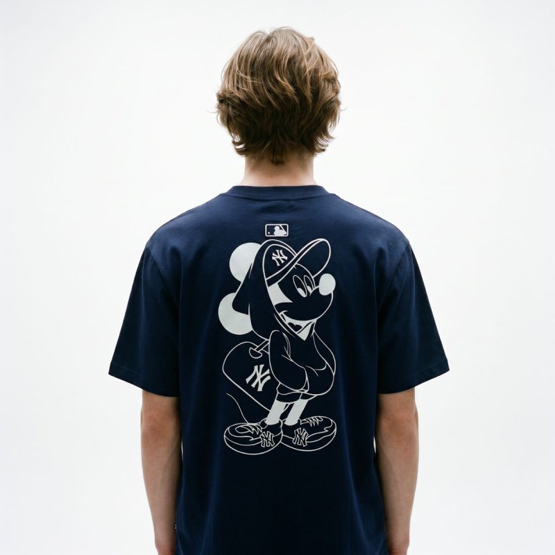 画像2: MLB x Disney NY Mickey Mouse Print T-shirt ユニセックス 男女兼用 MLB NY エムエルビー ヤンキース ミッキーマウス ミッキープリントTシャツ (2)