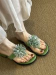 画像9: Fairy Rhinestone Pom Pom Leather Thong Sandals　 フェアリーラインストーンポンポンレザートングサンダル (9)