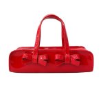 画像2:  Ribbon-style horizontal enamel tote shoulder bag　リボン付き横長エナメルトートショルダー フレンチバッグ (2)