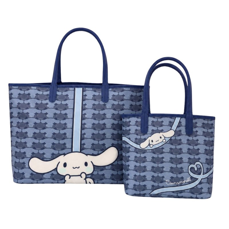 画像1: Cinnamonroll & Melody graffiti painting elements Cartoon graffiti shopping shoulder Tote Bag 海外限定 シナモンロール & マイメロディ 落書き ペイントトートショルダー ショッピングバッグ (1)