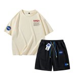 画像1: NASA Tshirts and Short pants setup ユニセックス男女兼用 NASA Tシャツ ハーフ パンツ セットアップ ショートパンツ  (1)