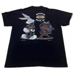 画像3: Bugs Bunny x Tasmanian Devil x Harley-Davidson Vintage Style Short-Sleeve T-Shirt ユニセックス 男女兼用バックスバニー×タズマニアン・デビルxハーレーダビッドソンヴィンテージスタイルプリントTシャツ (3)