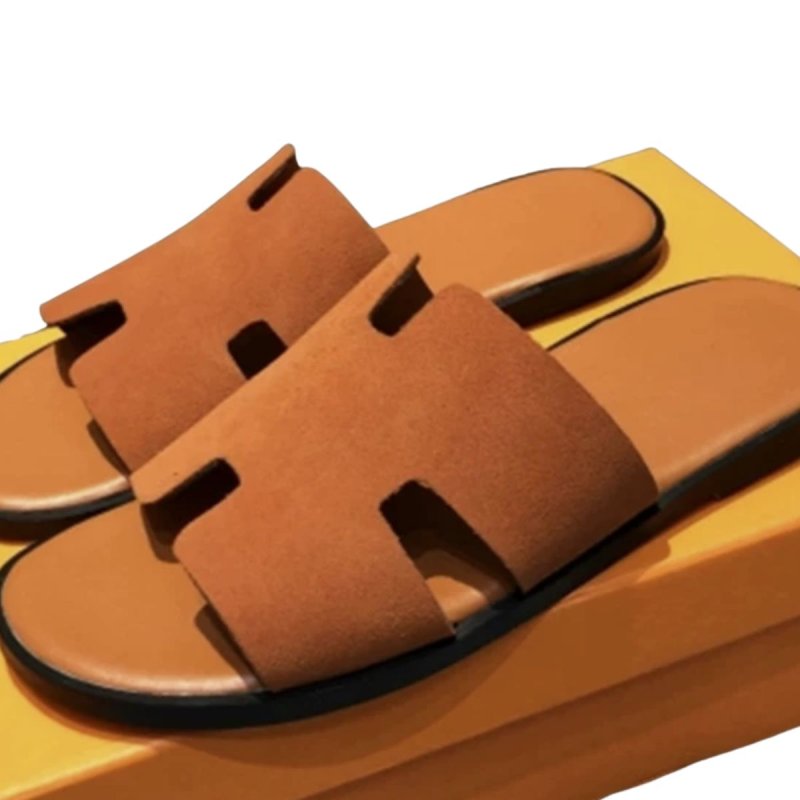 画像8: men's leather H  flat slippers sandals  フラット本革レザーHサンダル　スリッパフリップフロップ (8)
