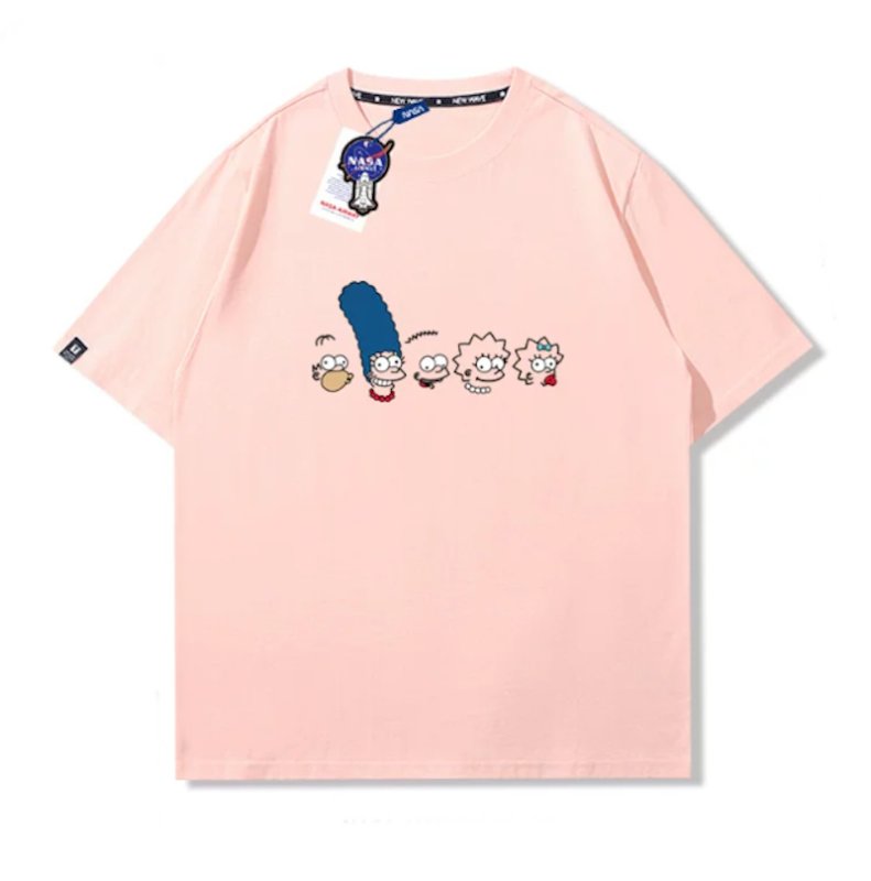 画像5: The Simpsons Family printT-shirt ユニセックス 男女兼用シンプソンズファミリーフェイスプリントTシャツ (5)