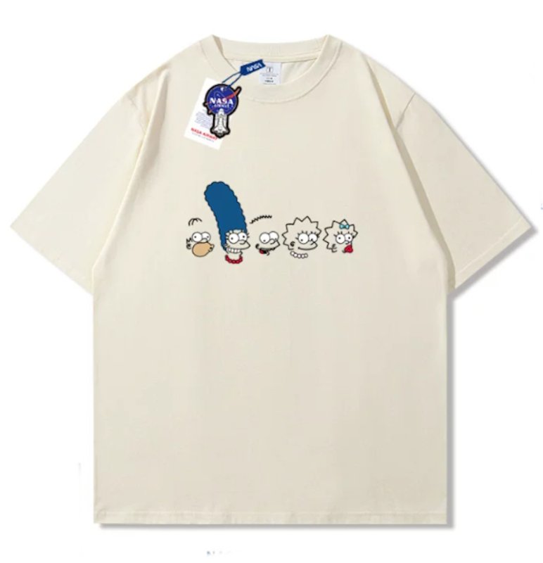 画像2: The Simpsons Family printT-shirt ユニセックス 男女兼用シンプソンズファミリーフェイスプリントTシャツ (2)