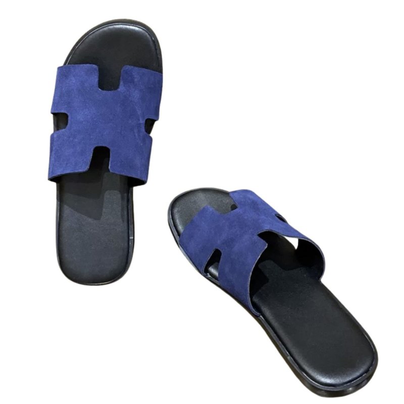 画像9: men's leather H  flat slippers sandals  フラット本革レザーHサンダル　スリッパフリップフロップ (9)