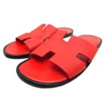 画像2: men's leather H  flat slippers sandals  フラット本革レザーHサンダル　スリッパフリップフロップ (2)