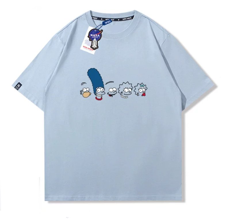画像3: The Simpsons Family printT-shirt ユニセックス 男女兼用シンプソンズファミリーフェイスプリントTシャツ (3)