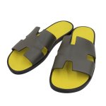 画像3: men's leather H  flat slippers sandals  フラット本革レザーHサンダル　スリッパフリップフロップ (3)