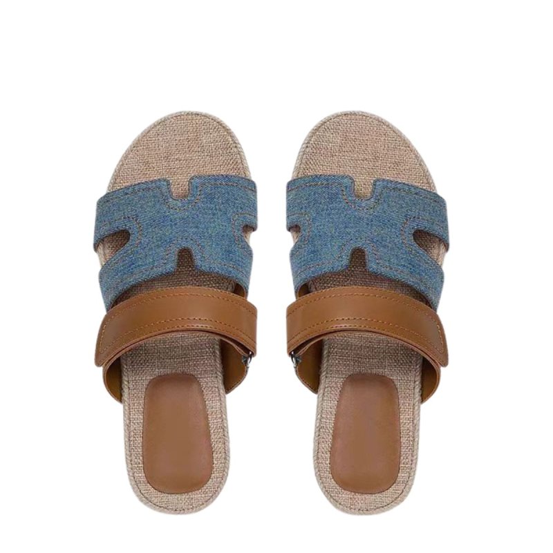 画像3: H-mark strap flat espadrille sandals slippers  shoes   Hマークストラップフラットエスパドリーユ  ベルクロサンダル スリッパ  シューズ　 (3)