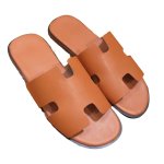 画像4: men's leather H  flat slippers sandals  フラット本革レザーHサンダル　スリッパフリップフロップ (4)